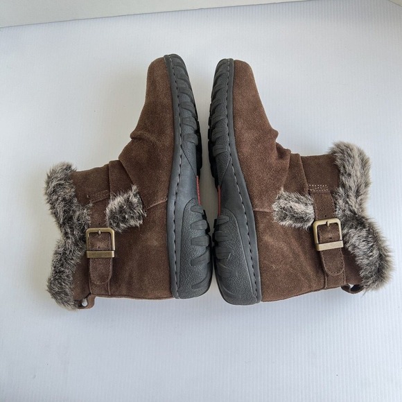 Khombu Lindsey Women's Size 7M Bootie Brown Suede Faux Fur Ankle Boot Zip - Picture 5 of 9